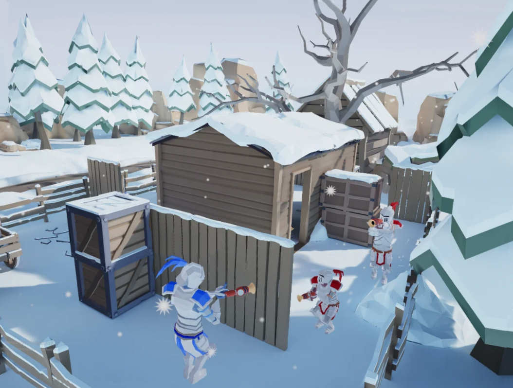 Winter Village snowball fight VR game